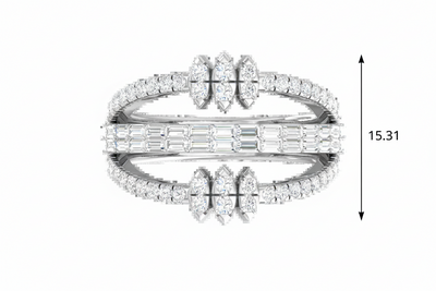 Scattered Encrusted Round & Baguette Diamond Interlock