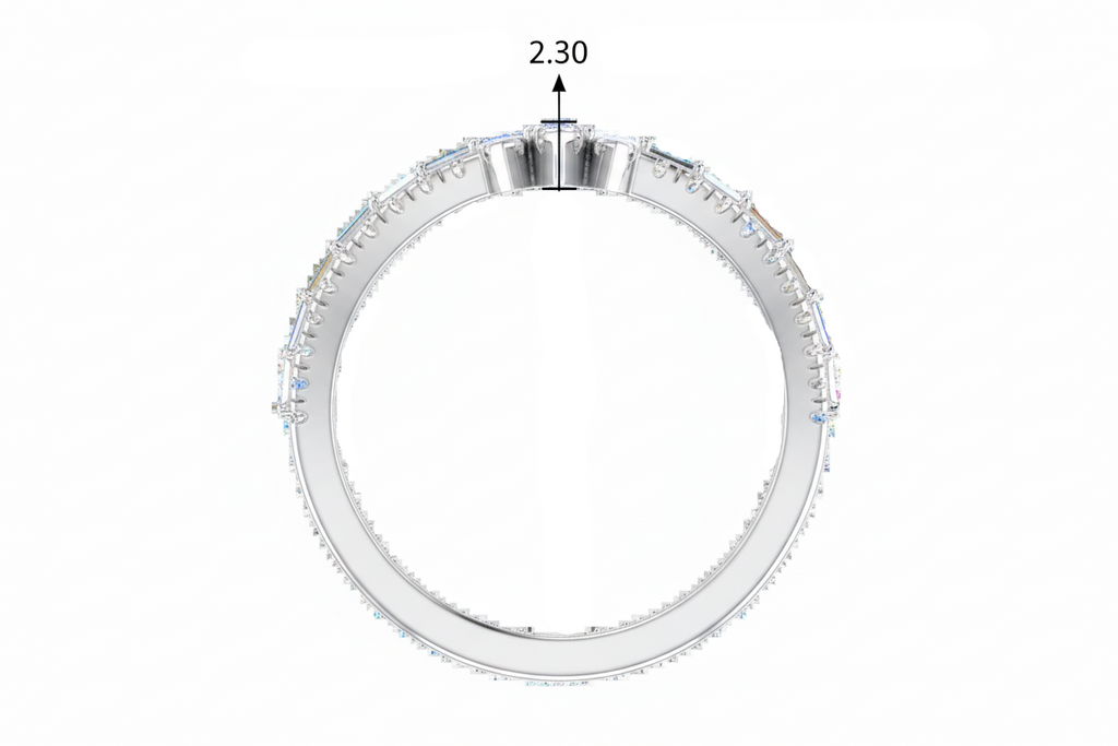 Scattered Encrusted Round & Baguette Diamond Interlock