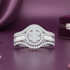 Vintage Inspired Multi-Diamond Encrusted Cluster