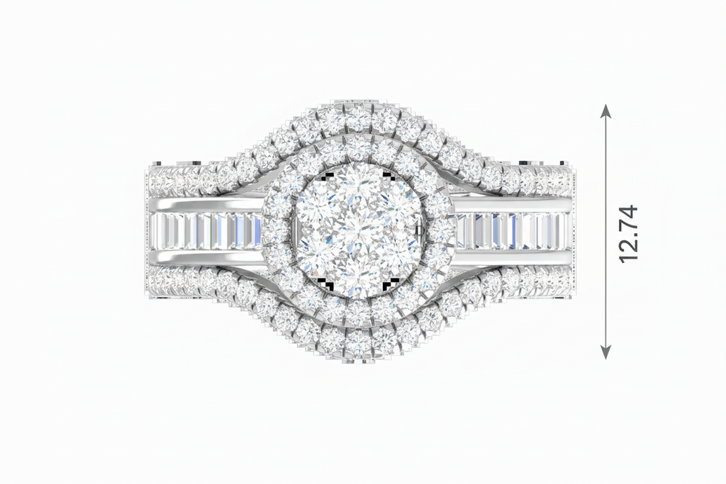 Vintage Inspired Multi-Diamond Encrusted Cluster