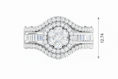 Vintage Inspired Multi-Diamond Encrusted Cluster