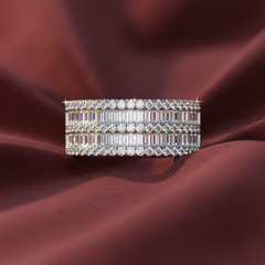 Tiered Brilliant Diamond Multi Row Encrusted Eternity