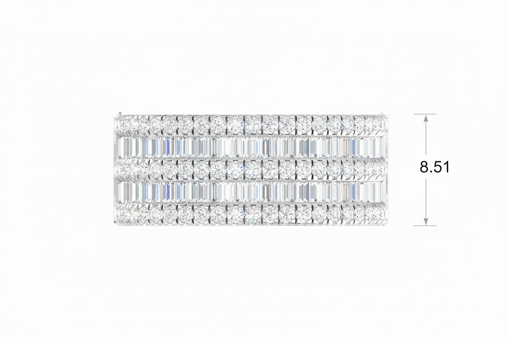 Tiered Brilliant Diamond Multi Row Encrusted Eternity