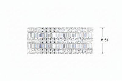 Tiered Brilliant Diamond Multi Row Encrusted Eternity