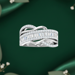 Mixed-Cut Sparkling Baguette & Round Diamond Eternity