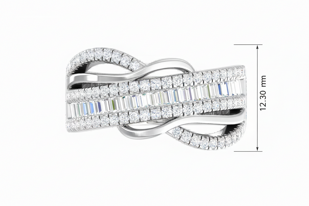 Mixed-Cut Sparkling Baguette & Round Diamond Eternity
