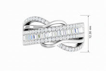 Load image into Gallery viewer, Mixed-Cut Sparkling Baguette &amp; Round Diamond Eternity