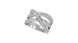 Spiral Baguette & Round Brilliant Diamond Twisted Shank Cocktail