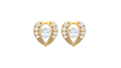 Open Heart Frame Diamond Stud Earrings