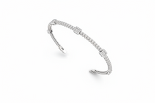 Load image into Gallery viewer, Art Deco Inspired Baguette &amp; Round Diamond Cuff Bracelet