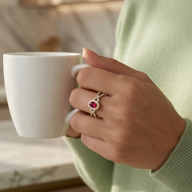 Infiniti Oval Ruby With Diamond