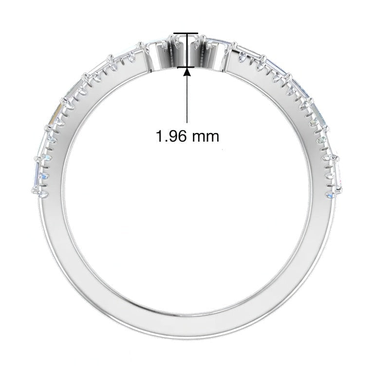 Sweeping Organic Baguette & Brilliant Diamond Curved Overlap