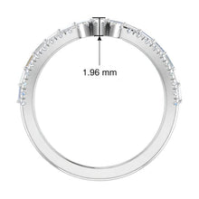 Load image into Gallery viewer, Sweeping Organic Baguette &amp; Brilliant Diamond Curved Overlap