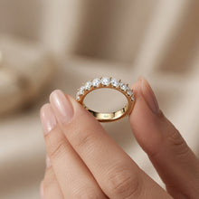 Load image into Gallery viewer, Scalloped-Prong Half-Eternity