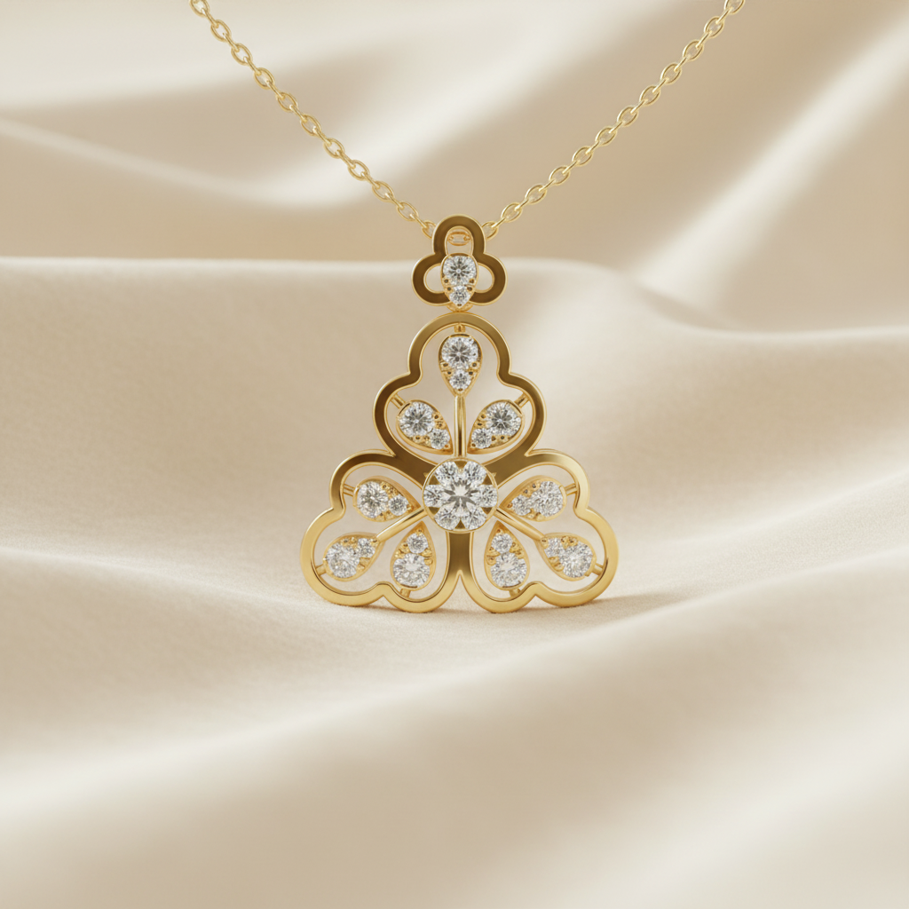 Sculptural Leaf Trio Carved Diamond