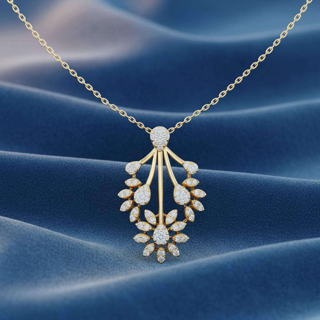 Streamline Floral Horizontal Row Petal Constellation Diamond