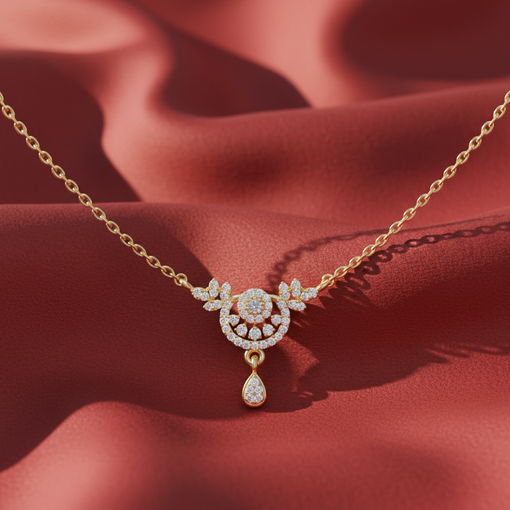 Modern Geometric Leaf Drop Diamond