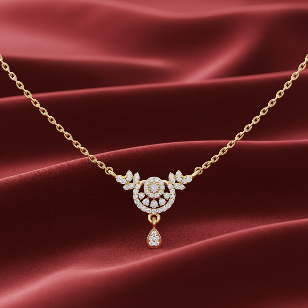 Modern Geometric Leaf Drop Diamond