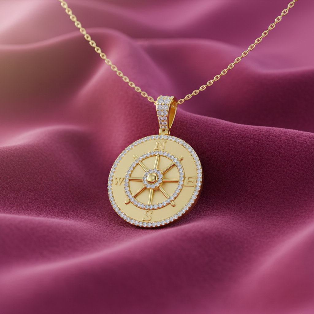Nautical Spoke Radiance Ship Wheel Compass