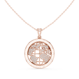 Sparkling World Map Circle Hip-Hop Diamond