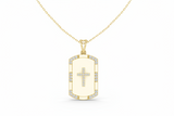 Diamond Cross Dog Tag Celestial Glow Statement