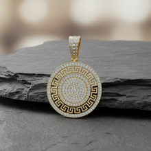 Load image into Gallery viewer, Classical Labyrinth Luminary Greek Key Medallion Diamond