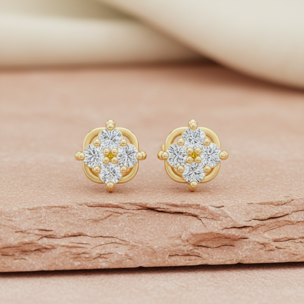 Round Form Circular Diamond Cluster