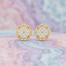 Load image into Gallery viewer, Modern Sprig Square Petal-Frame Diamond