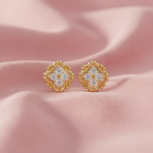 Load image into Gallery viewer, Modern Sprig Square Petal-Frame Diamond