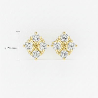 Contemporary Foliage Four-Stone Rhombus Diamond