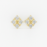 Contemporary Foliage Four-Stone Rhombus Diamond