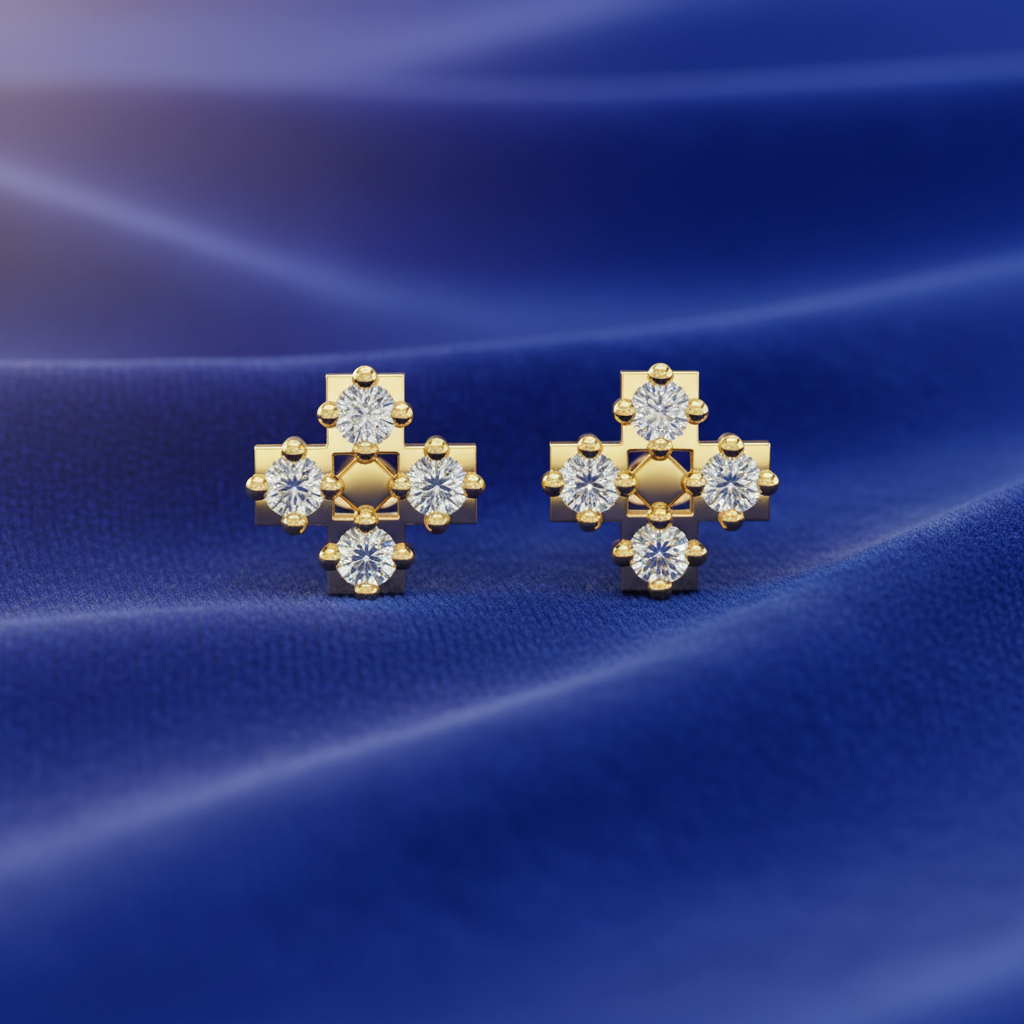 Modern Four Square-Point Diamond