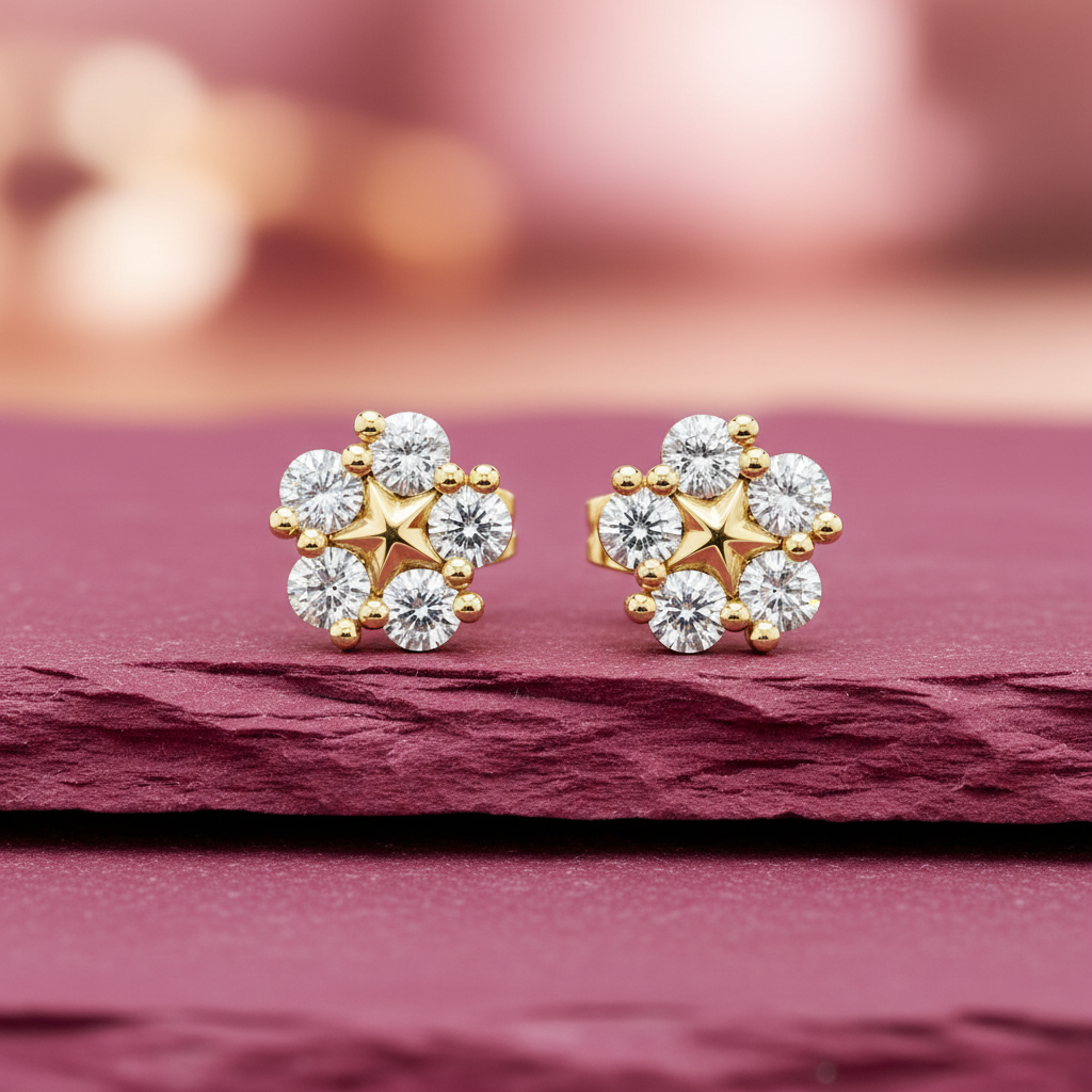 Five Star-Bloom Cluster Diamond