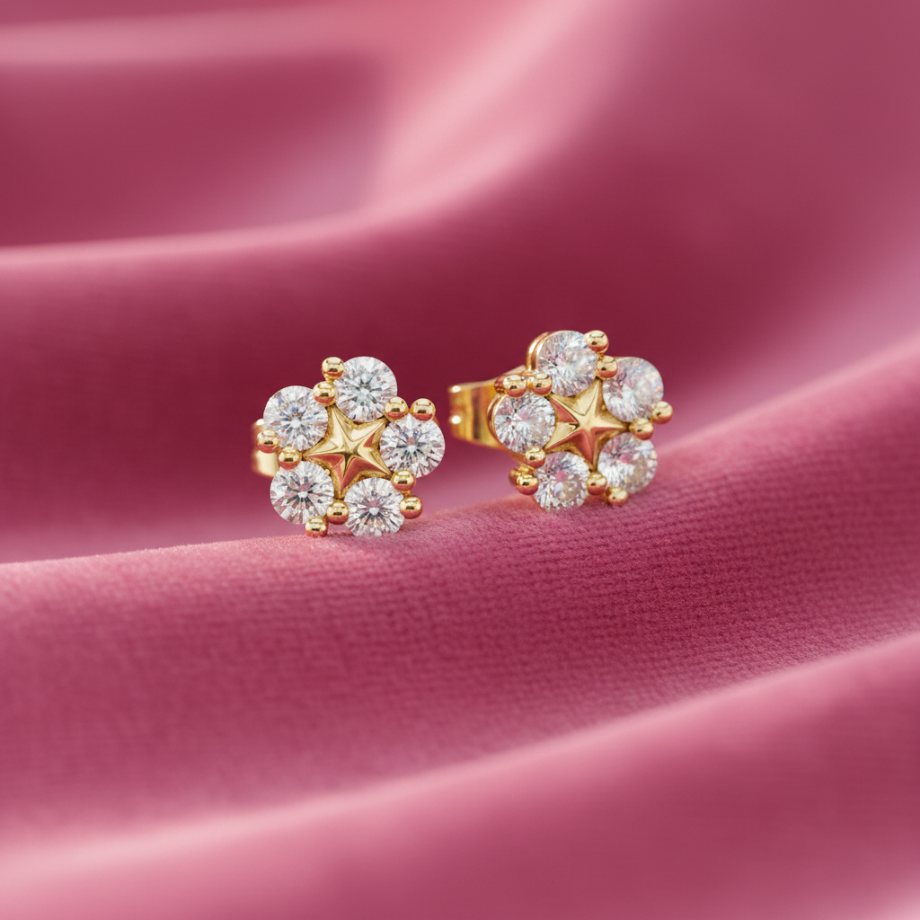 Five Star-Bloom Cluster Diamond