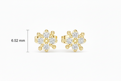 Floral Dew Drop Cluster Diamond