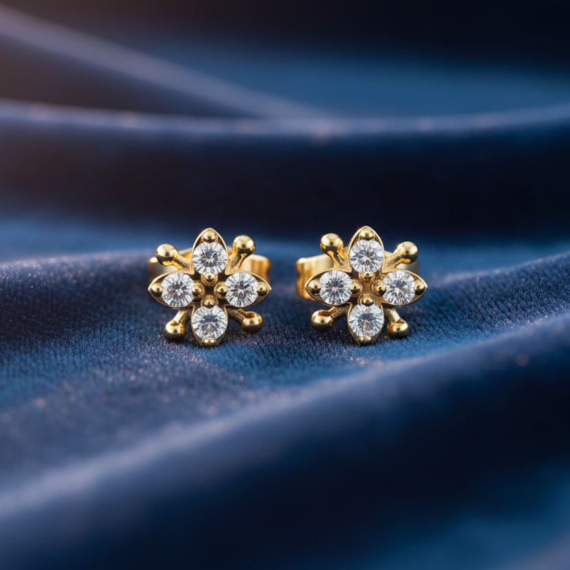 Floral Dew Drop Cluster Diamond