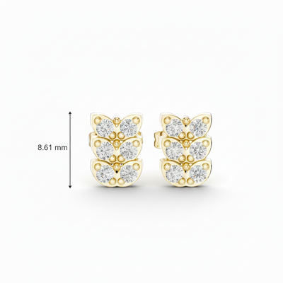 Three Petal Constellation Halo Sparkle Natural Diamond