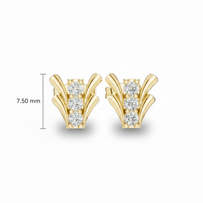 Modern Wing Cluster Three Stone Diamond
