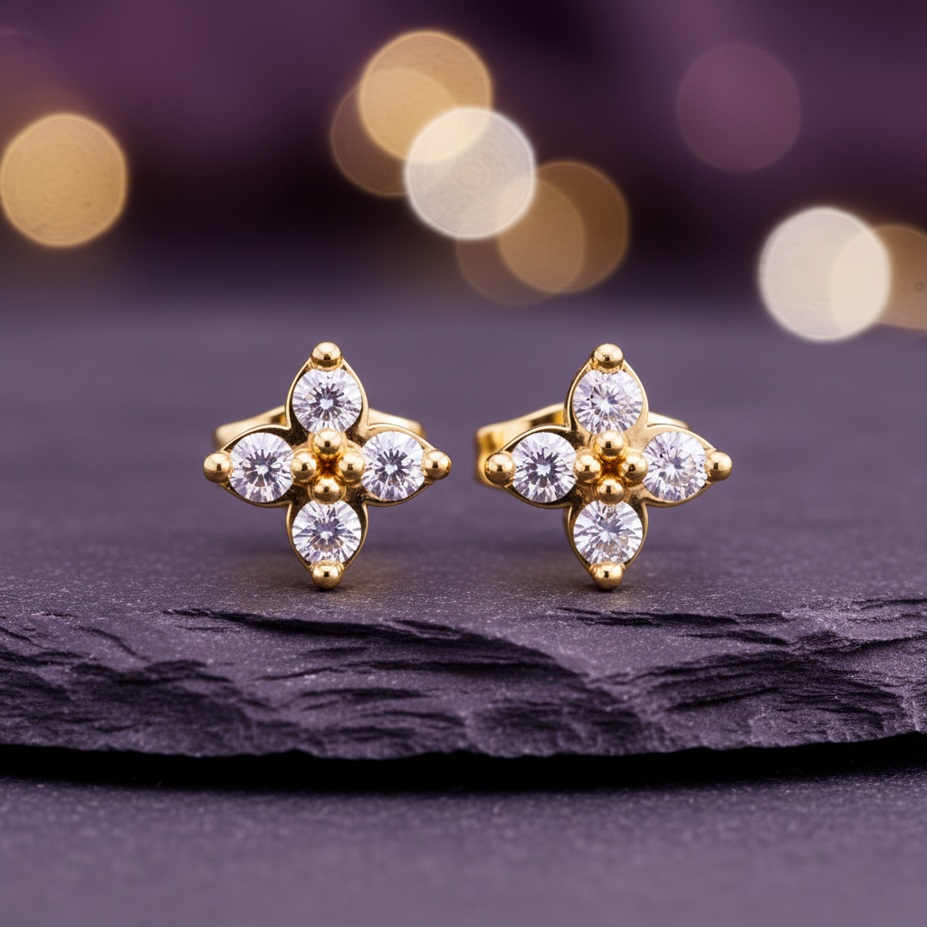 Beaded Four-Cluster Diamond