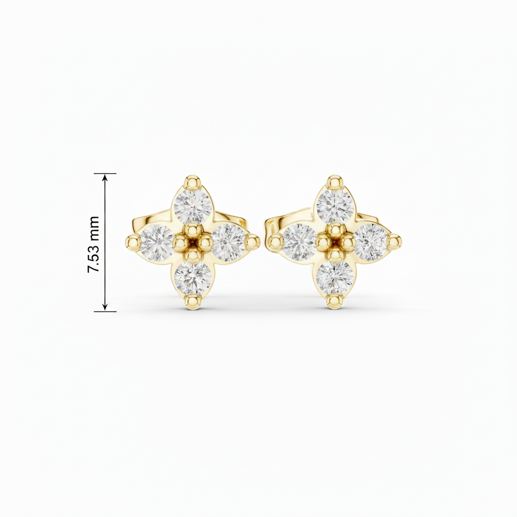 Beaded Four-Cluster Diamond