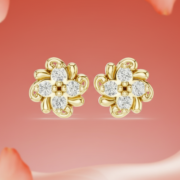 Baroque Beaded Diamond Flower