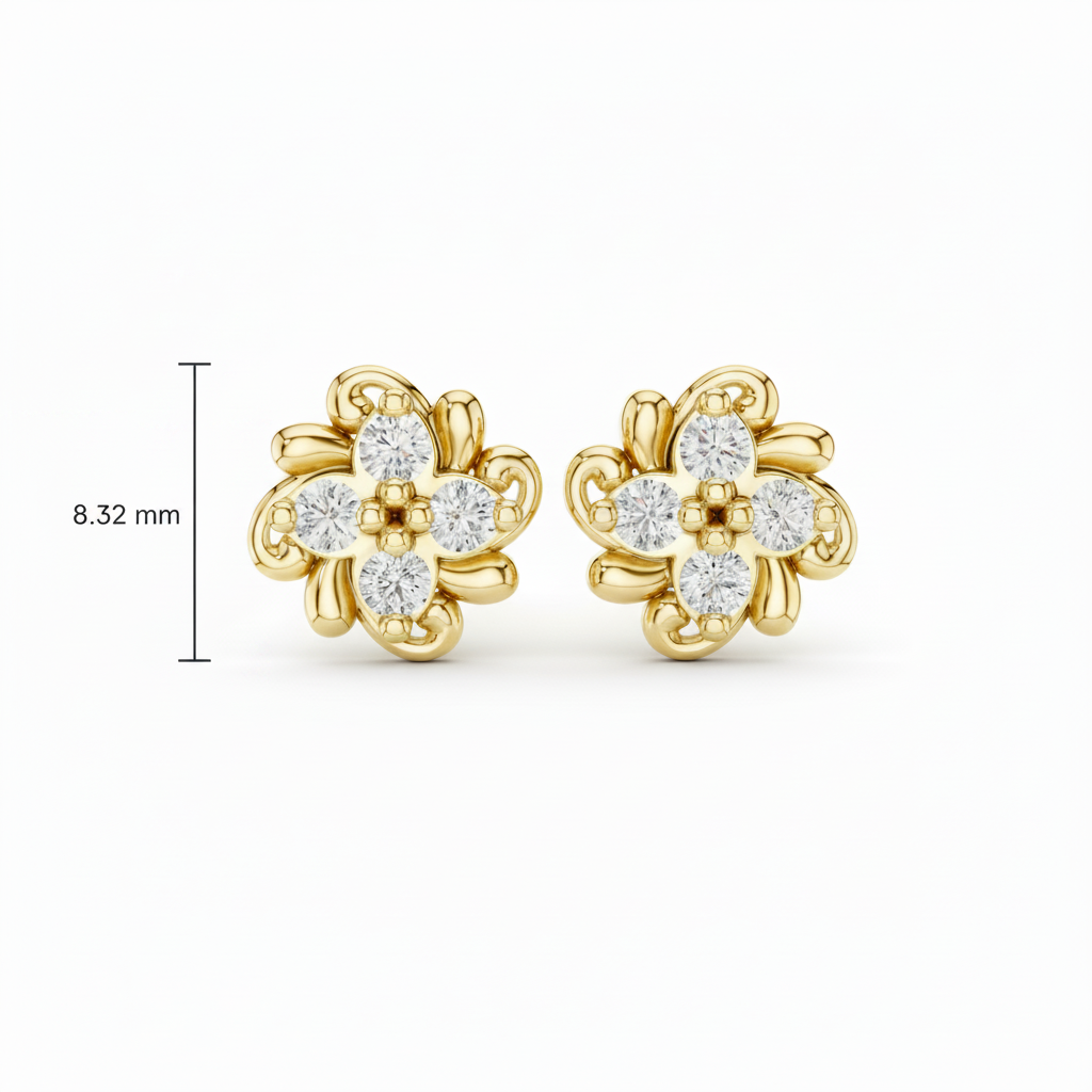 Baroque Beaded Diamond Flower