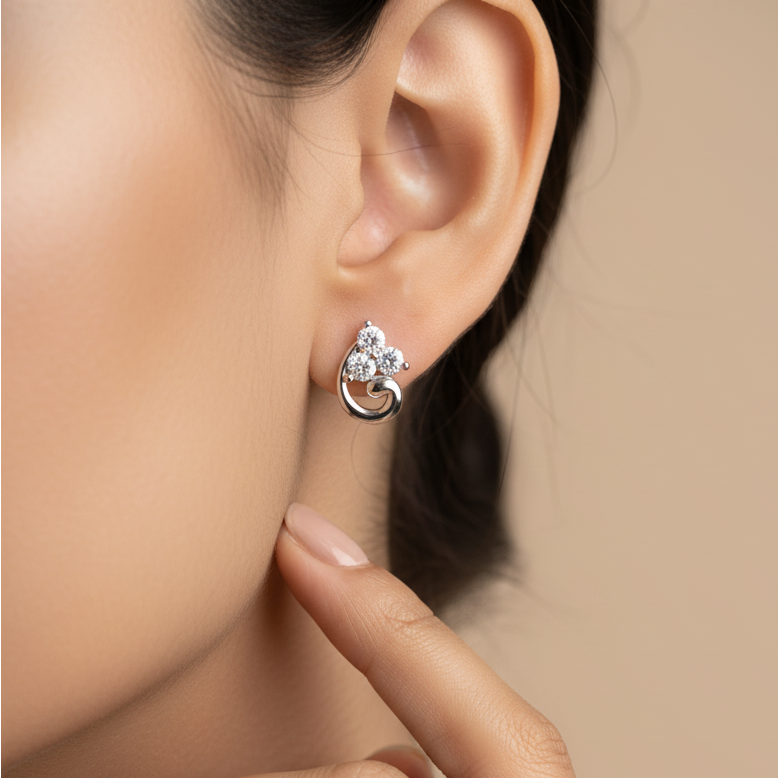 Petal Swirl Diamond Cluster