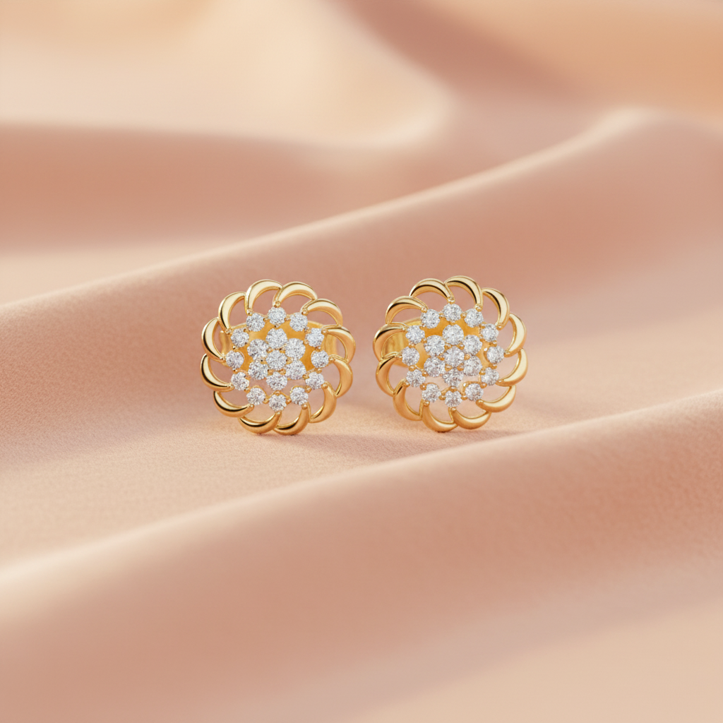 Gemini said Gilded Openwork Filigree Diamond-Cluster