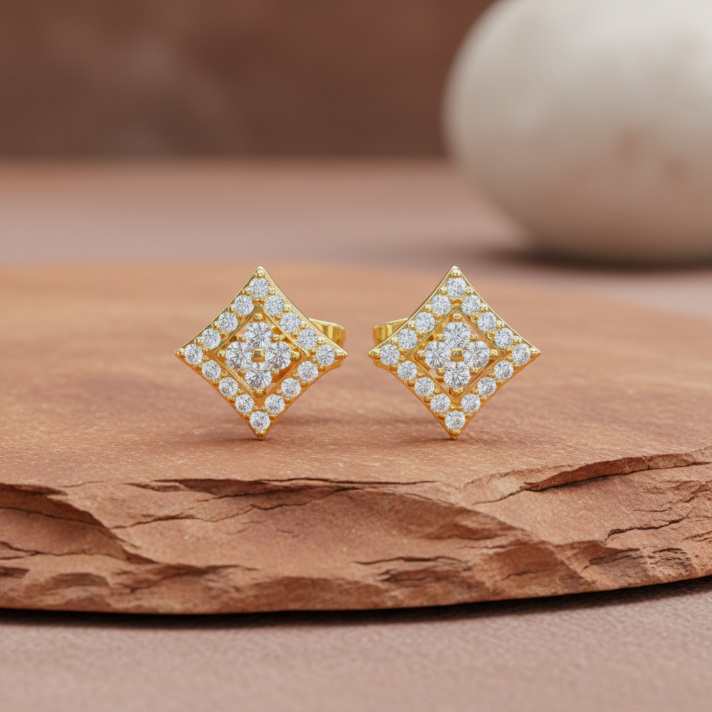 Gilded Mosaic Pave Diamond Square