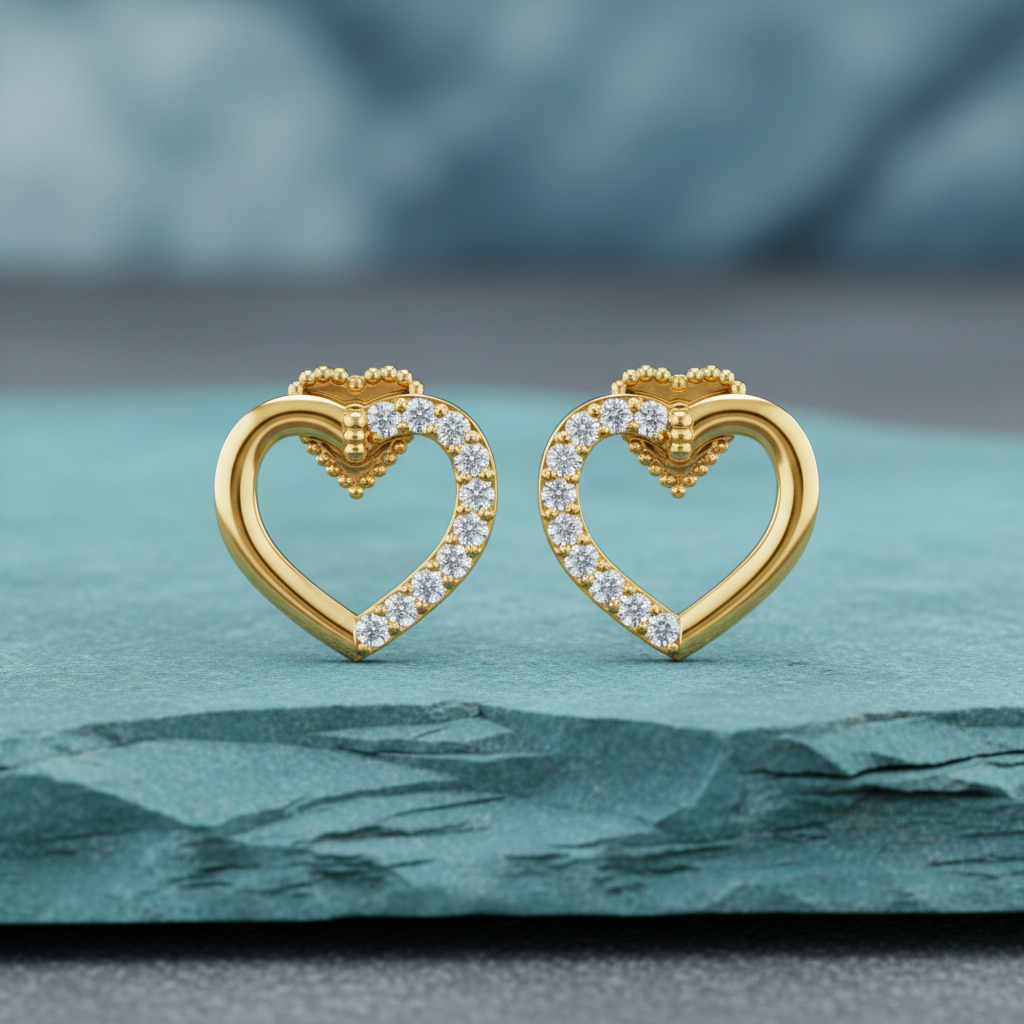 Elegant Two-Tone Diamond Heart