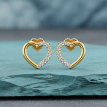 Load image into Gallery viewer, Elegant Two-Tone Diamond Heart