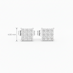 Glistening Nine-Stone Diamond Square Cluster