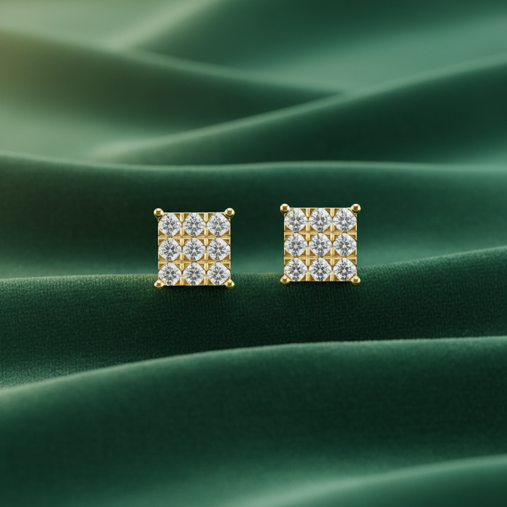 Glistening Nine-Stone Diamond Square Cluster