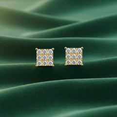 Glistening Nine-Stone Diamond Square Cluster